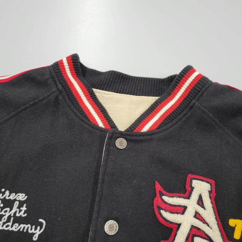 【中古品】【メンズ】 AVIREX アヴィレックス REVERSIBLE STADIUM JACKET リバーシブル スタジアム ジャケット アウター 145-250726-as-10-izu サイズ：XXL カラー：ブラック×ベージュ 万代Net店