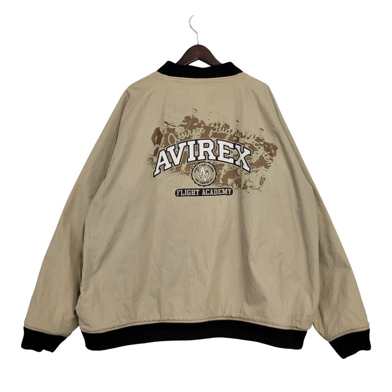 【中古品】【メンズ】 AVIREX アヴィレックス REVERSIBLE STADIUM JACKET リバーシブル スタジアム ジャケット アウター 145-250726-as-10-izu サイズ：XXL カラー：ブラック×ベージュ 万代Net店
