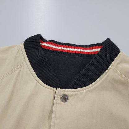 【中古品】【メンズ】 AVIREX アヴィレックス REVERSIBLE STADIUM JACKET リバーシブル スタジアム ジャケット アウター 145-250726-as-10-izu サイズ：XXL カラー：ブラック×ベージュ 万代Net店