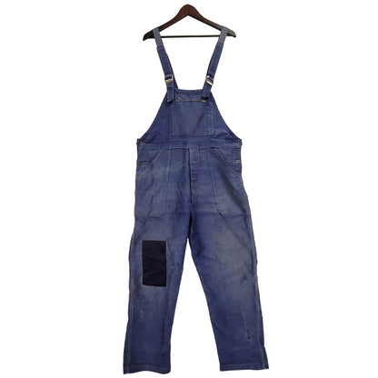 【現状渡し品】【メンズ】 USED FRENCH VINTAGE フレンチヴィンテージ A P MICHEL BLUE MOLESKIN WORK OVERALLS ドーナツボタン ブルー モールスキン ワーク オーバーオール 157-250727-as-05-izu カラー：ブルー 万代Net店