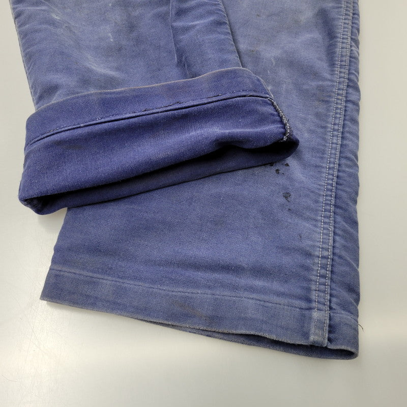 【現状渡し品】【メンズ】 USED FRENCH VINTAGE フレンチヴィンテージ A P MICHEL BLUE MOLESKIN WORK OVERALLS ドーナツボタン ブルー モールスキン ワーク オーバーオール 157-250727-as-05-izu カラー：ブルー 万代Net店