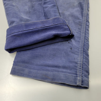 【現状渡し品】【メンズ】 USED FRENCH VINTAGE フレンチヴィンテージ A P MICHEL BLUE MOLESKIN WORK OVERALLS ドーナツボタン ブルー モールスキン ワーク オーバーオール 157-250727-as-05-izu カラー：ブルー 万代Net店