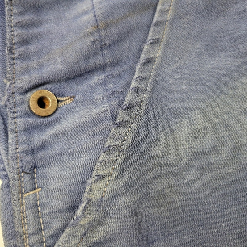 【現状渡し品】【メンズ】 USED FRENCH VINTAGE フレンチヴィンテージ A P MICHEL BLUE MOLESKIN WORK OVERALLS ドーナツボタン ブルー モールスキン ワーク オーバーオール 157-250727-as-05-izu カラー：ブルー 万代Net店