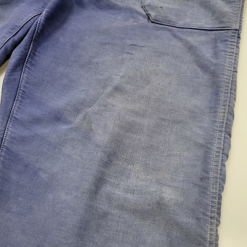 【現状渡し品】【メンズ】 USED FRENCH VINTAGE フレンチヴィンテージ A P MICHEL BLUE MOLESKIN WORK OVERALLS ドーナツボタン ブルー モールスキン ワーク オーバーオール 157-250727-as-05-izu カラー：ブルー 万代Net店