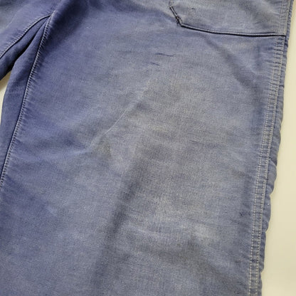 【現状渡し品】【メンズ】 USED FRENCH VINTAGE フレンチヴィンテージ A P MICHEL BLUE MOLESKIN WORK OVERALLS ドーナツボタン ブルー モールスキン ワーク オーバーオール 157-250727-as-05-izu カラー：ブルー 万代Net店