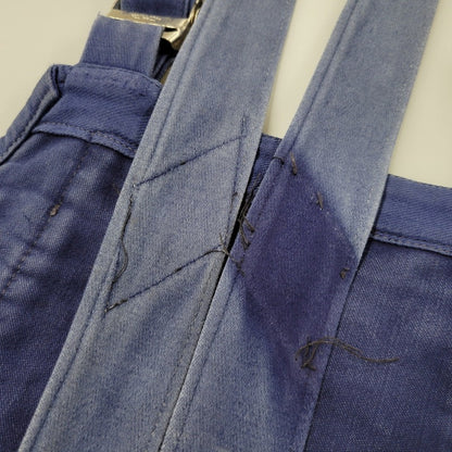 【現状渡し品】【メンズ】 USED FRENCH VINTAGE フレンチヴィンテージ A P MICHEL BLUE MOLESKIN WORK OVERALLS ドーナツボタン ブルー モールスキン ワーク オーバーオール 157-250727-as-05-izu カラー：ブルー 万代Net店