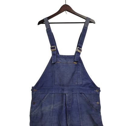 【現状渡し品】【メンズ】 USED FRENCH VINTAGE フレンチヴィンテージ A P MICHEL BLUE MOLESKIN WORK OVERALLS ドーナツボタン ブルー モールスキン ワーク オーバーオール 157-250727-as-05-izu カラー：ブルー 万代Net店