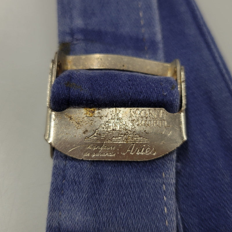 【現状渡し品】【メンズ】 USED FRENCH VINTAGE フレンチヴィンテージ A P MICHEL BLUE MOLESKIN WORK OVERALLS ドーナツボタン ブルー モールスキン ワーク オーバーオール 157-250727-as-05-izu カラー：ブルー 万代Net店