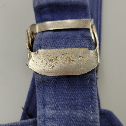 【現状渡し品】【メンズ】 USED FRENCH VINTAGE フレンチヴィンテージ A P MICHEL BLUE MOLESKIN WORK OVERALLS ドーナツボタン ブルー モールスキン ワーク オーバーオール 157-250727-as-05-izu カラー：ブルー 万代Net店