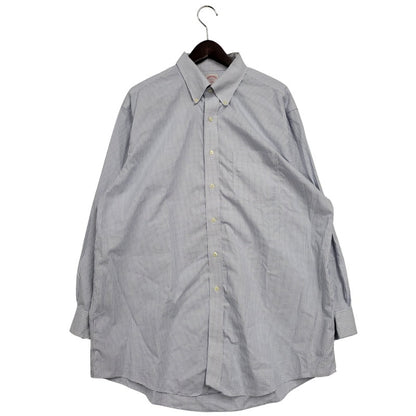 【中古品】【メンズ】 Brooks Brothers ブルックスブラザーズ 346 BUTTON DOWN CHECK SHIRT ボタンダウン チェックシャツ 長袖 トップス 146-250727-as-23-izu サイズ：17-2/3 カラー：ブルー×ホワイト 万代Net店