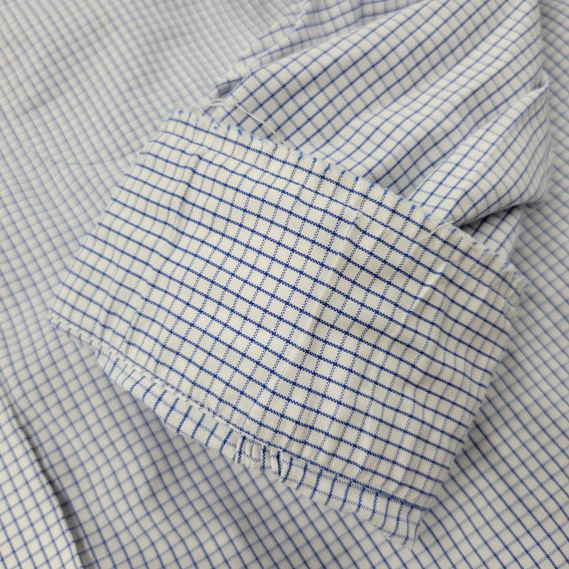 【中古品】【メンズ】 Brooks Brothers ブルックスブラザーズ 346 BUTTON DOWN CHECK SHIRT ボタンダウン チェックシャツ 長袖 トップス 146-250727-as-23-izu サイズ：17-2/3 カラー：ブルー×ホワイト 万代Net店