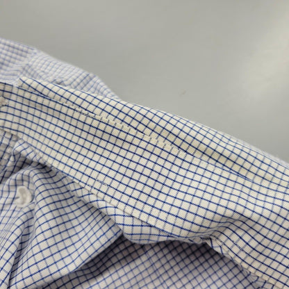 【中古品】【メンズ】 Brooks Brothers ブルックスブラザーズ 346 BUTTON DOWN CHECK SHIRT ボタンダウン チェックシャツ 長袖 トップス 146-250727-as-23-izu サイズ：17-2/3 カラー：ブルー×ホワイト 万代Net店