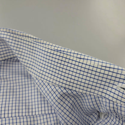 【中古品】【メンズ】 Brooks Brothers ブルックスブラザーズ 346 BUTTON DOWN CHECK SHIRT ボタンダウン チェックシャツ 長袖 トップス 146-250727-as-23-izu サイズ：17-2/3 カラー：ブルー×ホワイト 万代Net店