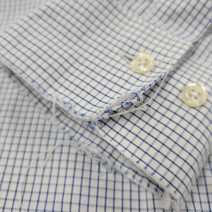 【中古品】【メンズ】 Brooks Brothers ブルックスブラザーズ 346 BUTTON DOWN CHECK SHIRT ボタンダウン チェックシャツ 長袖 トップス 146-250727-as-23-izu サイズ：17-2/3 カラー：ブルー×ホワイト 万代Net店