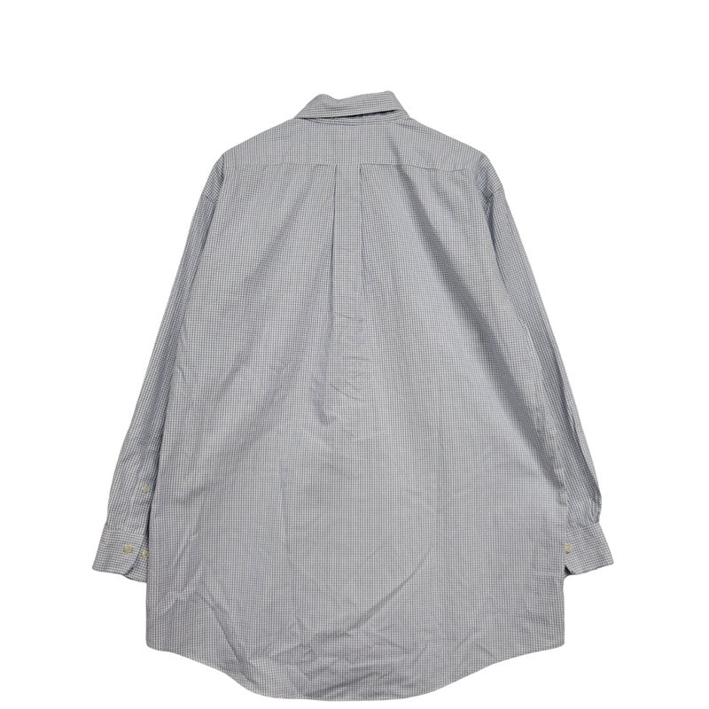 【中古品】【メンズ】 Brooks Brothers ブルックスブラザーズ 346 BUTTON DOWN CHECK SHIRT ボタンダウン チェックシャツ 長袖 トップス 146-250727-as-23-izu サイズ：17-2/3 カラー：ブルー×ホワイト 万代Net店