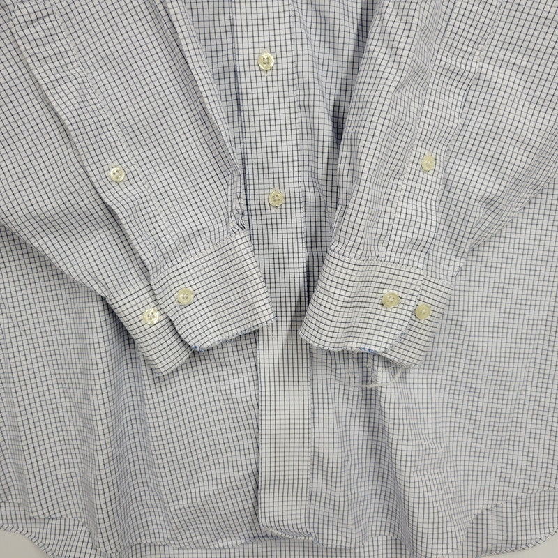 【中古品】【メンズ】 Brooks Brothers ブルックスブラザーズ 346 BUTTON DOWN CHECK SHIRT ボタンダウン チェックシャツ 長袖 トップス 146-250727-as-23-izu サイズ：17-2/3 カラー：ブルー×ホワイト 万代Net店