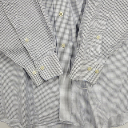 【中古品】【メンズ】 Brooks Brothers ブルックスブラザーズ 346 BUTTON DOWN CHECK SHIRT ボタンダウン チェックシャツ 長袖 トップス 146-250727-as-23-izu サイズ：17-2/3 カラー：ブルー×ホワイト 万代Net店