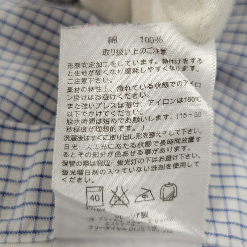 【中古品】【メンズ】 Brooks Brothers ブルックスブラザーズ 346 BUTTON DOWN CHECK SHIRT ボタンダウン チェックシャツ 長袖 トップス 146-250727-as-23-izu サイズ：17-2/3 カラー：ブルー×ホワイト 万代Net店