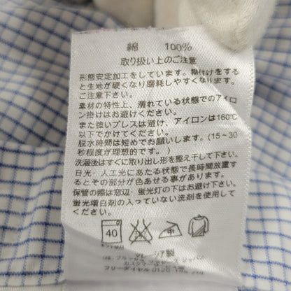 【中古品】【メンズ】 Brooks Brothers ブルックスブラザーズ 346 BUTTON DOWN CHECK SHIRT ボタンダウン チェックシャツ 長袖 トップス 146-250727-as-23-izu サイズ：17-2/3 カラー：ブルー×ホワイト 万代Net店