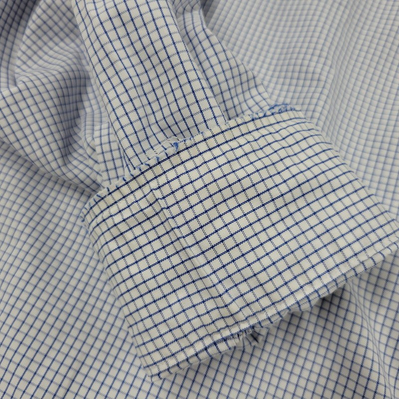 【中古品】【メンズ】 Brooks Brothers ブルックスブラザーズ 346 BUTTON DOWN CHECK SHIRT ボタンダウン チェックシャツ 長袖 トップス 146-250727-as-23-izu サイズ：17-2/3 カラー：ブルー×ホワイト 万代Net店