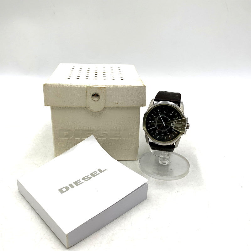 【中古品】【メンズ/レディース】 DIESEL ディーゼル MASTER CHIEF DZ-1206 マスターチーフ 腕時計 198-250905-as-05-izu カラー：ブラック×シルバー×ブラウン 万代Net店