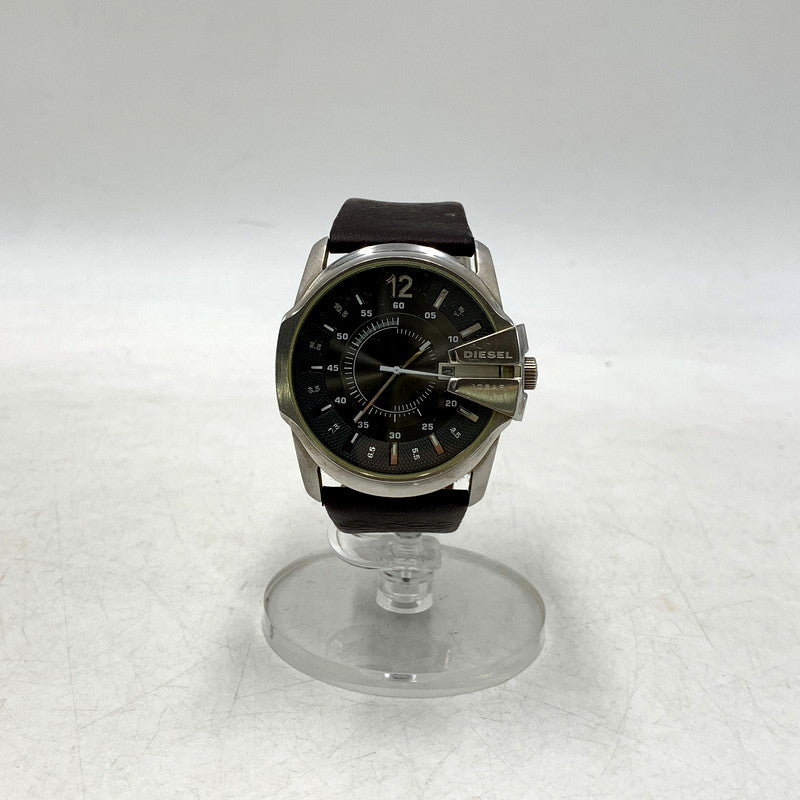 【中古品】【メンズ/レディース】 DIESEL ディーゼル MASTER CHIEF DZ-1206 マスターチーフ 腕時計 198-250905-as-05-izu カラー：ブラック×シルバー×ブラウン 万代Net店