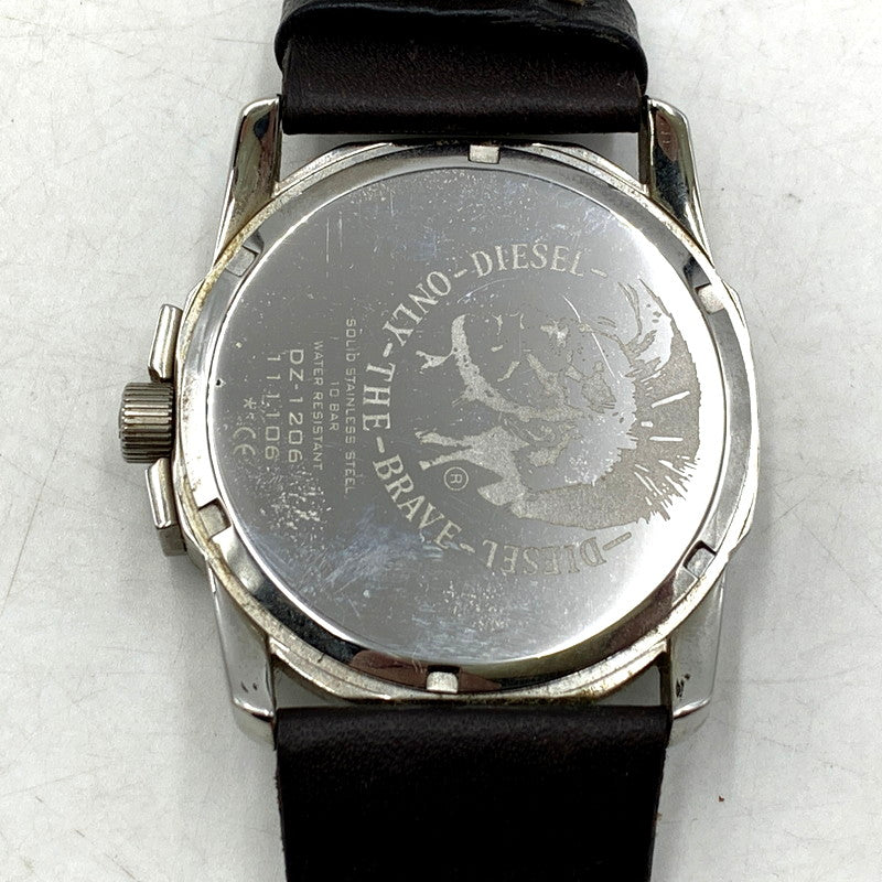 【中古品】【メンズ/レディース】 DIESEL ディーゼル MASTER CHIEF DZ-1206 マスターチーフ 腕時計 198-250905-as-05-izu カラー：ブラック×シルバー×ブラウン 万代Net店