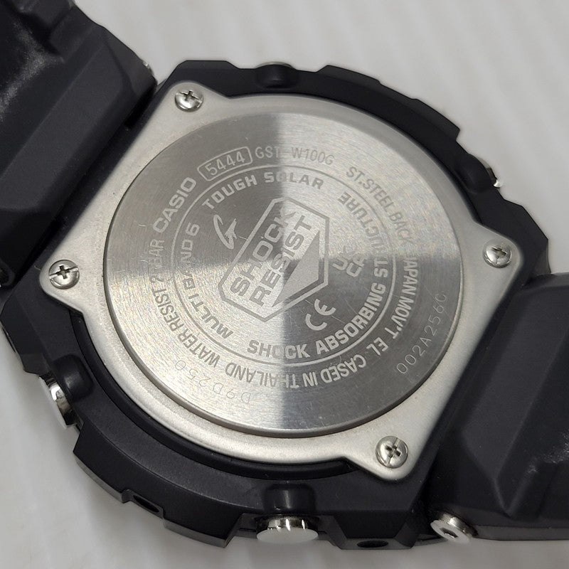 【中古品】【メンズ/レディース】 RADIO SOLAR WATCH GST-W100 SERIES GST-W100G ソーラー ウォッチ 腕時計 196-250801-as-11-izu サイズ：59.1 × 52.4 × 16.1 mm カラー：ブラック 万代Net店