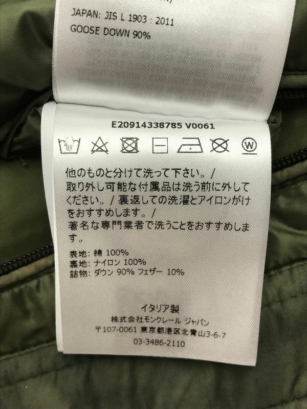 【中古品】【メンズ】 MONCLER モンクレール MONCLER E20914338785 V0061 MIR GILET DOWN VEST ミール ジレ ダウンベスト 141-251117-na-01-tag サイズ：1 カラー：カーキ 万代Net店