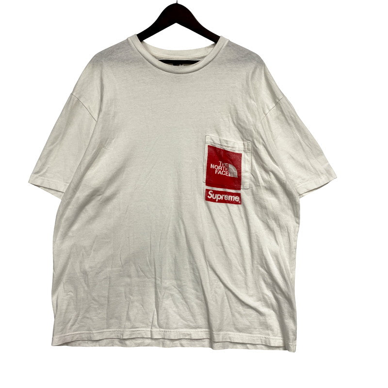 【中古品】【メンズ】 SUPREME×THE NORTH FACE シュプリーム×ザ・ノースフェイス NT02309I 国内正規 23SS PRINTED POCKET TEE プリンテッドポケットT トップス 半袖 149-250802-ma-08-izu サイズ：L カラー：WHITE 万代Net店