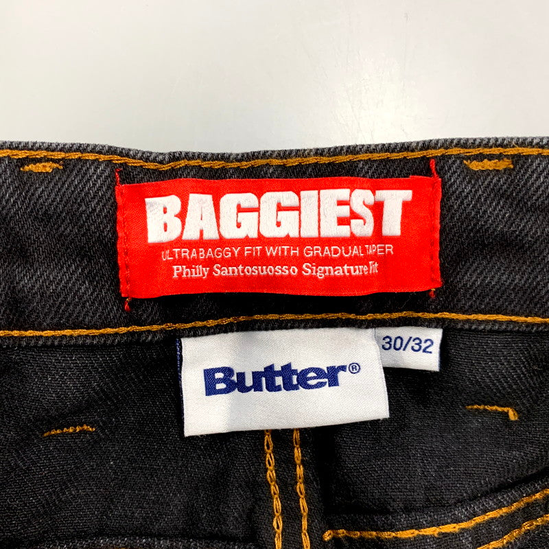 【中古品】【メンズ】 BUTTER バター グッズ BAGGY DENIM PANTS バギー デニム パンツ 153-250729-rk-04-izu サイズ：30×32 カラー：ブラック 万代Net店