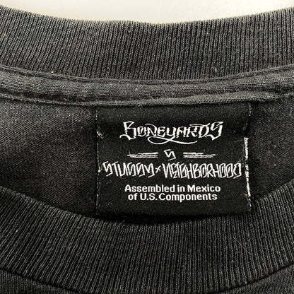 【現状渡し品】【メンズ】 STUSSY×NEIGHBORHOOD×SA STUDIO MR.CARTOON ステューシー×ネイバーフッド×エスエースタジオ ミスターカートゥーン 00S BONEYARDS SS TEE 00年代 ボーンヤーズ ショートスリーブT 142-250729-ma-25-izu サイズ：S カラー：黒 万代Net店