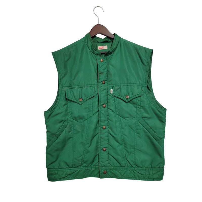 【現状渡し品】【メンズ】 Levi's リーバイス 白タブ USA製 NYLON VEST ナイロン ベスト 146-250730-rk-04-izu サイズ：L カラー：グリーン 万代Net店