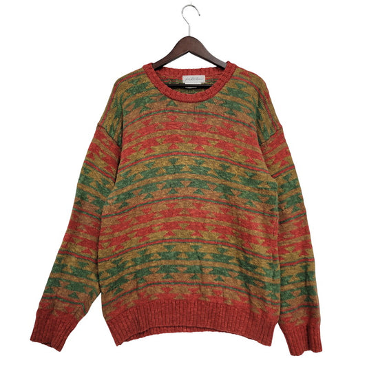 【中古品】【メンズ】 SAKS FIFTH AVENUE サックスフィフスアベニュー 英国製 90S COTTON＆LINEN KNIT SWEATER 90年代 コットンアンドリネンニットセーター トップス 長袖 146-250804-ma-21-izu サイズ：L カラー：マルチ 万代Net店