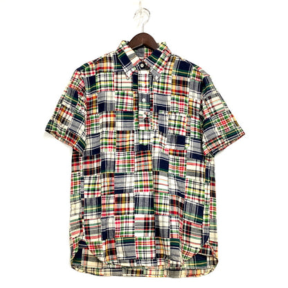 【現状渡し品】【メンズ】 Brooks Brothers ブルックスブラザーズ SS BD PATCHWORK SHIRT ショートスリーブ ボタンダウン パッチワーク シャツ 半袖 トップス 146-250802-as-04-izu サイズ：S カラー：マルチカラー 万代Net店