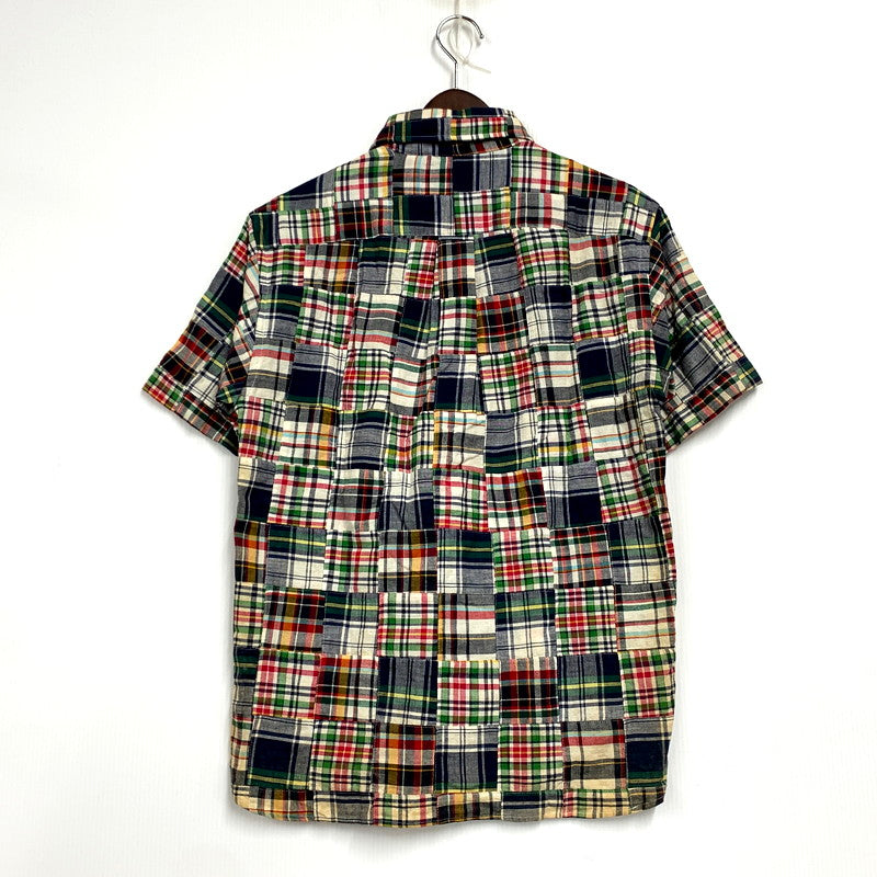 【現状渡し品】【メンズ】 Brooks Brothers ブルックスブラザーズ SS BD PATCHWORK SHIRT ショートスリーブ ボタンダウン パッチワーク シャツ 半袖 トップス 146-250802-as-04-izu サイズ：S カラー：マルチカラー 万代Net店