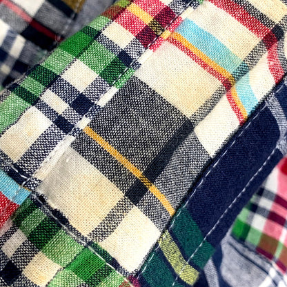 【現状渡し品】【メンズ】 Brooks Brothers ブルックスブラザーズ SS BD PATCHWORK SHIRT ショートスリーブ ボタンダウン パッチワーク シャツ 半袖 トップス 146-250802-as-04-izu サイズ：S カラー：マルチカラー 万代Net店