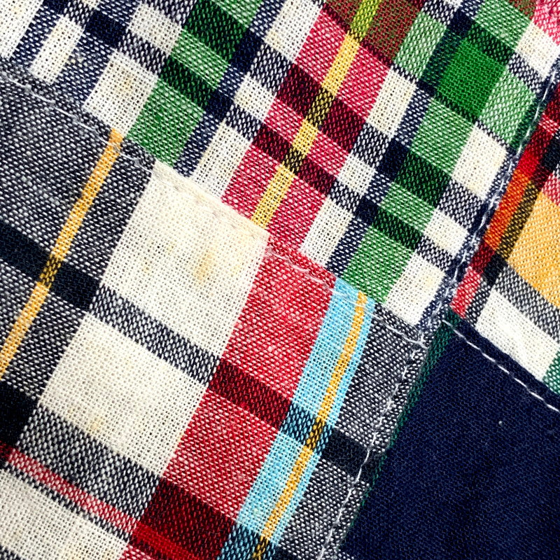 【現状渡し品】【メンズ】 Brooks Brothers ブルックスブラザーズ SS BD PATCHWORK SHIRT ショートスリーブ ボタンダウン パッチワーク シャツ 半袖 トップス 146-250802-as-04-izu サイズ：S カラー：マルチカラー 万代Net店