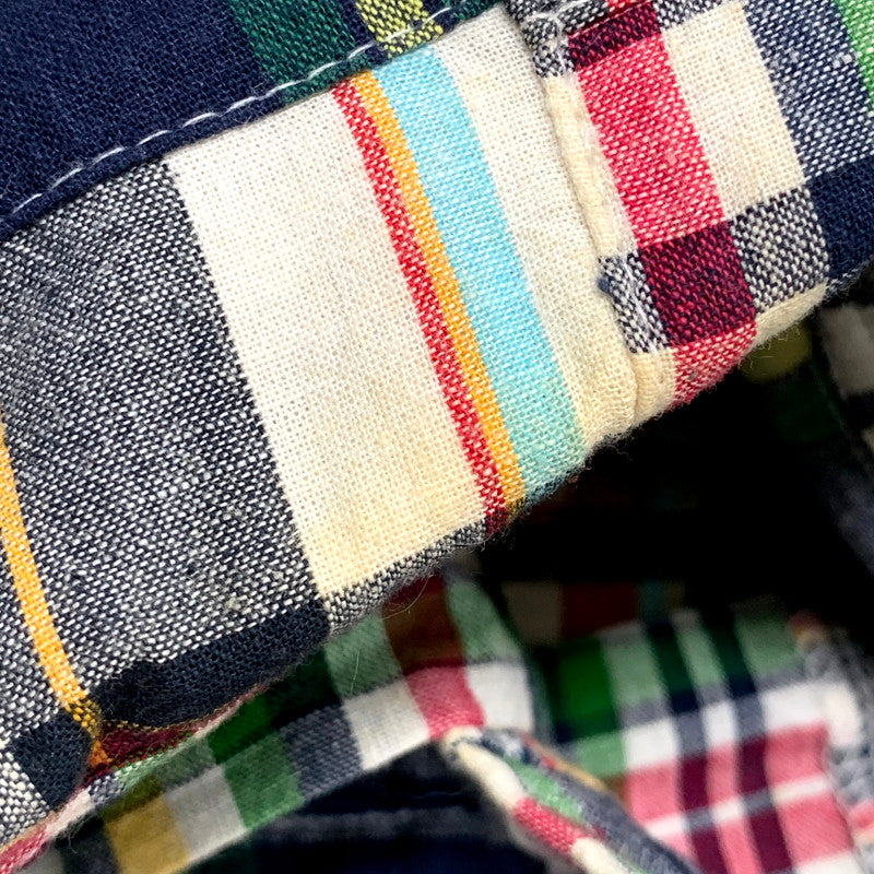 【現状渡し品】【メンズ】 Brooks Brothers ブルックスブラザーズ SS BD PATCHWORK SHIRT ショートスリーブ ボタンダウン パッチワーク シャツ 半袖 トップス 146-250802-as-04-izu サイズ：S カラー：マルチカラー 万代Net店