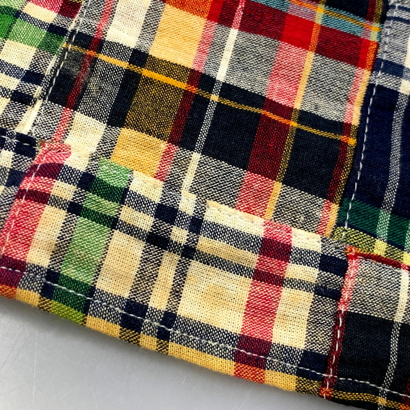 【現状渡し品】【メンズ】 Brooks Brothers ブルックスブラザーズ SS BD PATCHWORK SHIRT ショートスリーブ ボタンダウン パッチワーク シャツ 半袖 トップス 146-250802-as-04-izu サイズ：S カラー：マルチカラー 万代Net店