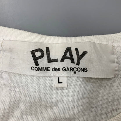 【中古品】【メンズ】 PLAY COMME des GARCONS プレイコムデギャルソン LOGO PRINT SS TEE ロゴ プリント ショートスリーブ Tシャツ 半袖 トップス 140-250802-as-05-izu サイズ：L カラー：ホワイト 万代Net店