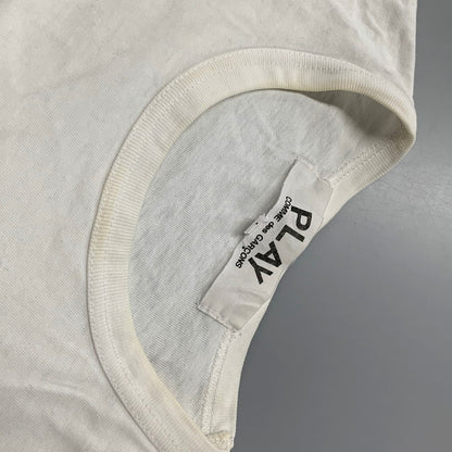 【中古品】【メンズ】 PLAY COMME des GARCONS プレイコムデギャルソン LOGO PRINT SS TEE ロゴ プリント ショートスリーブ Tシャツ 半袖 トップス 140-250802-as-05-izu サイズ：L カラー：ホワイト 万代Net店