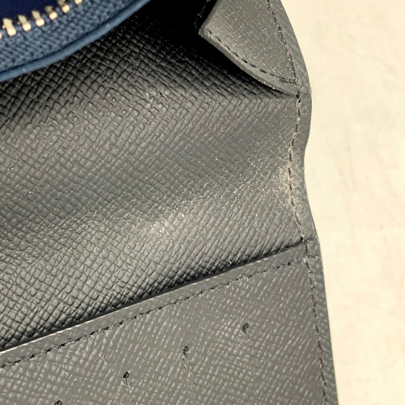 【中古品】【メンズ/レディース】 LOUIS VUITTON ルイ・ヴィトン TJ4158 M64597 タイガ ノワール×ネイビー ポルトフォイユ・アレクサンドルNM 長財布 ロングウォレット 179-250731-ma-08-izu カラー：ノワール×ネイビー 万代Net店