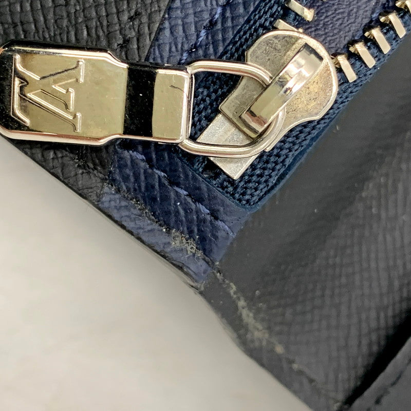 【中古品】【メンズ/レディース】 LOUIS VUITTON ルイ・ヴィトン TJ4158 M64597 タイガ ノワール×ネイビー ポルトフォイユ・アレクサンドルNM 長財布 ロングウォレット 179-250731-ma-08-izu カラー：ノワール×ネイビー 万代Net店