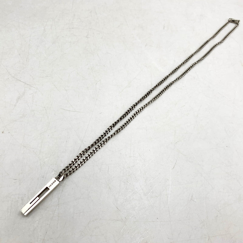 【中古品】【メンズ/レディース】 GUCCI グッチ SV925 G MOTIF NECKLACE ジーモチーフ ネックレス アクセサリー 小物 182-250731-ma-07-izu カラー：シルバー 万代Net店
