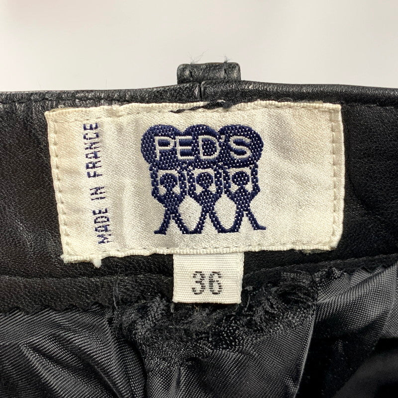 【中古品】【メンズ】 PED'S ペッズ フランス製 LEATHER PANTS レザーパンツ ズボン ボトムス 157-250803-ma-24-izu サイズ：36 カラー：BLACK 万代Net店