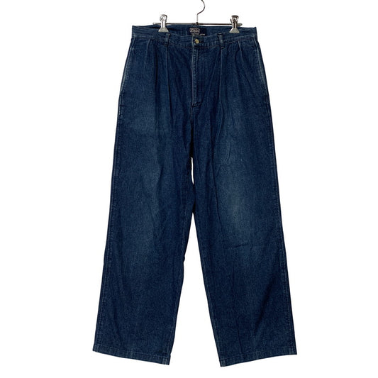 【中古品】【メンズ】 Polo by Ralph Lauren ポロバイラルフローレン 2TUCK DENIM PANTS 2タック デニムパンツ ボトムス 157-250801-as-07-izu サイズ：80 カラー：インディゴ 万代Net店