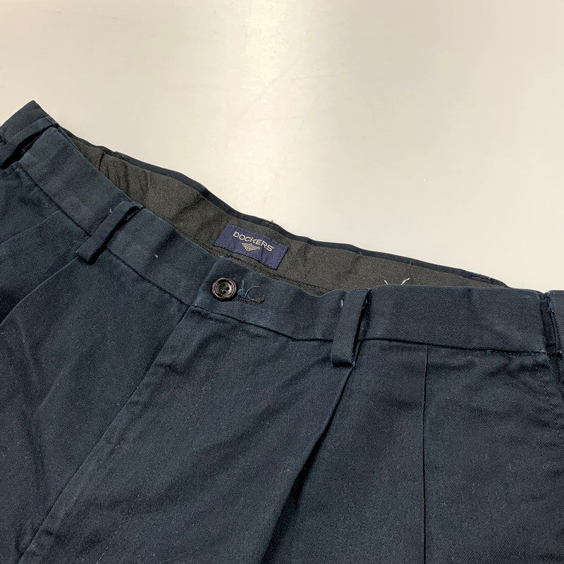 【中古品】【メンズ】 DOCKERS ドッカーズ 2TUCK CHINO WIDE PANTS 2タック チノ ワイド パンツ ボトムス 157-250802-as-20-izu サイズ：38×30 カラー：ブラック 万代Net店