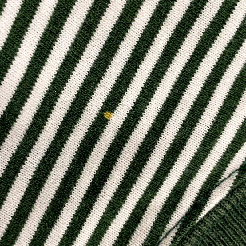 【現状渡し品】【メンズ】 Abercrombie&Fitch アバークロンビーアンドフィッチ SS RIB SLEEVE TEE BORDER ショートスリーブ リブ スリーブ Tシャツ ボーダー USA製 半袖 トップス 146-250802-as-23-izu サイズ：L カラー：グリーン×ホワイト 万代Net店