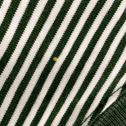 【現状渡し品】【メンズ】 Abercrombie&Fitch アバークロンビーアンドフィッチ SS RIB SLEEVE TEE BORDER ショートスリーブ リブ スリーブ Tシャツ ボーダー USA製 半袖 トップス 146-250802-as-23-izu サイズ：L カラー：グリーン×ホワイト 万代Net店